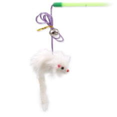 Magic Cat Hračka prút s myškou a rolničkou Catnip 17cm + 49cm 24ks