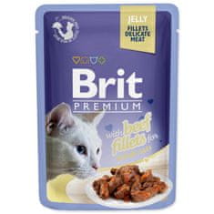 Brit Kapsička Premium Cat Delicate hovädzie, filety v želé 85g