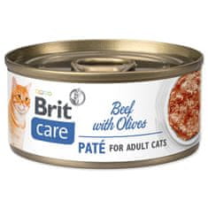 Brit Konzerva Care Cat hovädzie s olivami, päté 70g
