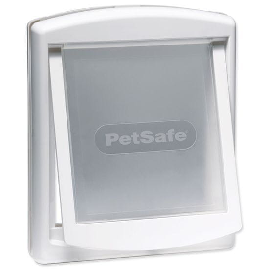PetSafe Dvierka plastové s transparentným flapom biela, výrez 28,1x23,7cm