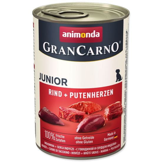 Animonda Konzerva Gran Carno Junior hovädzie a morčacie srdce 400g