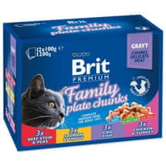 Brit Kapsička Premium Cat Family Plate v omáčke Multi 1200g (12x100g)