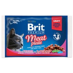 Brit Kapsička Premium Cat Meat plate mix v omáčke Multi 400g (4x100g)
