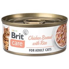 Brit Konzerva Care Cat kura s ryžou, filety 70g
