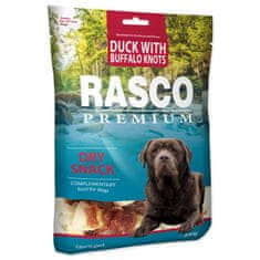 RASCO Pochúťka Premium byvolia koža s kačacím, uzlami 5cm 230g
