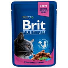 Brit Kapsička Premium Cat Pouches kura a morka 100g
