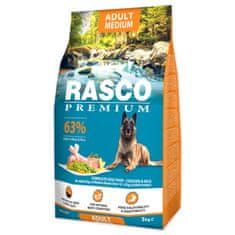RASCO Krmivo Premium Adult Medium kura s ryžou 3kg