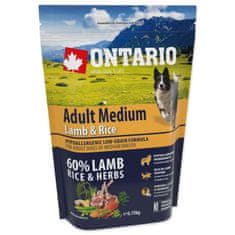 Ontario Krmivo Adult Medium Lamb & Rice 0,75kg