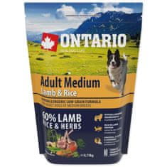 Ontario Krmivo Adult Medium Lamb & Rice 0,75kg