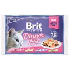 Brit Vrecko Premium Cat Delicate Dinner Plate, filety v želé Multi 340g (4x85g)