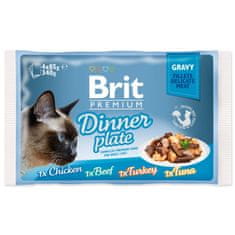 Brit Vrecko Premium Cat Delicate Dinner Plate, filety v omáčke Multi 340g (4x85g)