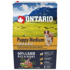 Ontario Krmivo Puppy Medium Lamb & Rice 2,25kg