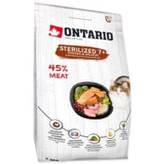 Ontario Krmivo Cat Sterilised 7+ Senior 2kg