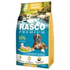 RASCO Krmivo Premium Puppy Medium kura s ryžou 3kg