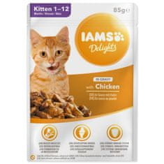 IAMS Kapsička Delights Kitten kura v omáčke 85g