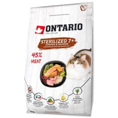 Ontario Krmivo Cat Sterilised 7+0,4kg
