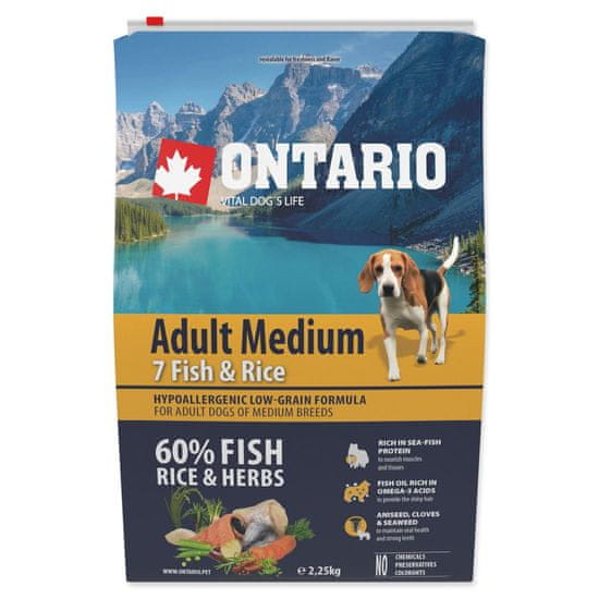 Ontario Krmivo Adult Medium Fish & Rice 2,25kg