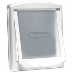 PetSafe Dvierka plastové s transparentným flapom biela, výrez 37x31,4cm