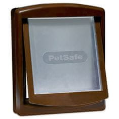PetSafe Dvierka plastové s transparentným flapom hnedá, výrez 28,1x23,7cm