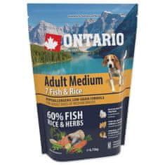 Ontario Krmivo Adult Medium Fish & Rice 0,75kg