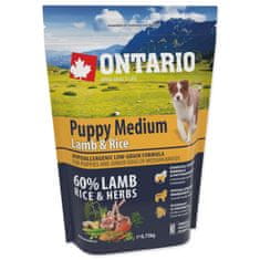Ontario Krmivo Puppy Medium Lamb & Rice 0,75kg