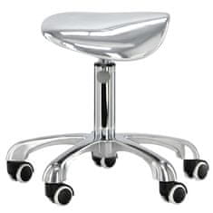 Enzo Stolička kozmetická kadeřnická sedlo stolička hoker SPA mobilní stříbrný