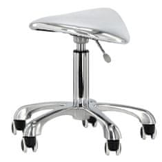 Enzo Stolička kozmetická kadeřnická sedlo stolička hoker SPA mobilní stříbrný