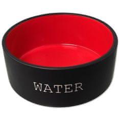 Dog Fantasy Miska keramická WATER čierna / červená 13x5, 5cm, 400ml