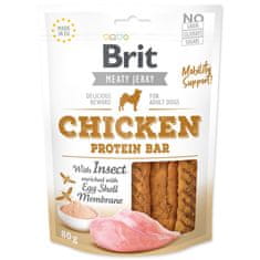 Brit Pochúťka Jerky Protein Bar kura s hmyzím proteínom 80g