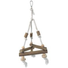 EPIC PET Hračka závesný drevený triangel s lanom 37cm