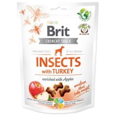 Brit Pochúťka Care Dog Crunchy Cracker Insects, morka s jablkami 200g