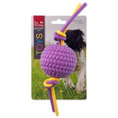 Dog Fantasy Hračka loptička penová fialová s TPR flexi lanami 22x6,5x6,5cm