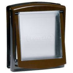 PetSafe Dvierka plastové s transparentným flapom hnedá, výrez 18,5x15,8cm