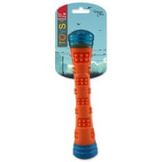 Dog Fantasy Hračka prútik kúzelný svietiaci, pískací oranžovo-modrá 4,6x4,6x23cm