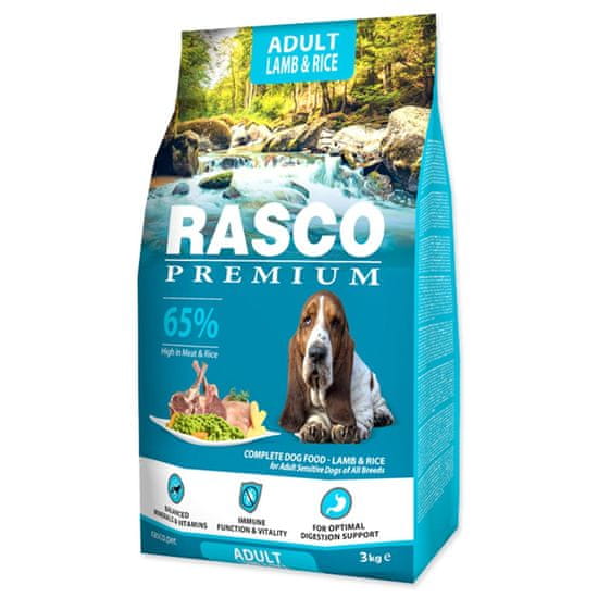 RASCO Krmivo Premium Adult jahňacie s ryžou 3kg
