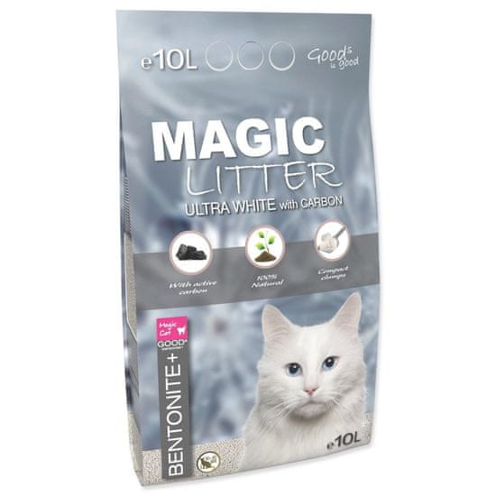 Magic Cat Mačkolit Magic Litter Bentonite Ultra White with Carbon 10L/9kg