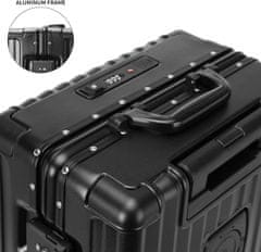 AUR Príručný palubný kufor TravelSmart s USB portom, TSA zámkami a držiakom na pitie - čierna