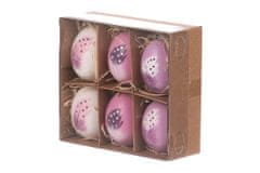 Autronic Maľovaná vajíčka, pravá slepačie, dekor perie. Cena 6ks v krabičke. VEL6029