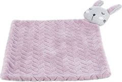 Trixie JUNIOR hebká deka s hračkou, 55 x 40 cm. plyš/bavlna, lila/šedá