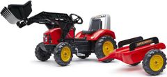 Falk FALK Šlapací traktor 2020M Supercharger s nakladačem a vlečkou - červený