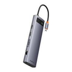 BASEUS Rozbočovač 11v1 Baseus StarJoy Metal Glam Series, USB-C na HDMI +VGA + 3 x USB 3.0 + USB 2.0+USB-C PD + RJ45 + SD/TF +3,5mm
