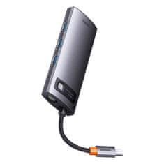 BASEUS Rozbočovač 6v1 Baseus řady Metal Gleam, USB-C na 3x USB 3.0 + HDMI + USB-C PD + VGA