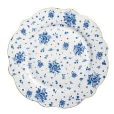 Clayre & Eef porcelánový jedálenský tanier BLUE ROSE BLOOMING, 27 cm