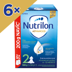 Nutrilon 2 Advanced pokračovacie dojčenské mlieko 6x 1 kg, 6+
