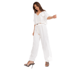 ITALY MODA Dámske nohavice s opaskom biele DHJ-SP-8927.19_407157 Univerzálne