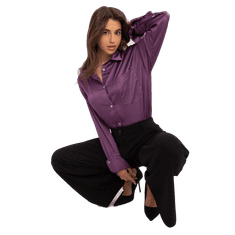 FANCY Dámska košeľa s vreckom fialová FA-KS-9245.29X_407279 L-XL