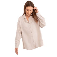 FANCY Dámske oversize tričko s rozparky svetlo béžové FA-KS-9152.30_407233 L-XL