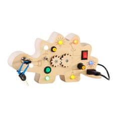 Netscroll Vzdelávacia didaktická hračka pre deti, učenie a hra s LED svetlami, rozvoj jemnej motoriky, prenosná a bezpečná na použitie v uzavretých alebo otvorených priestoroch, tvar dinosaura, SwitchToy