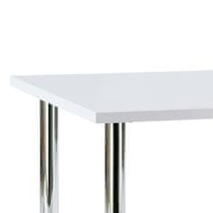 Autronic Moderný jedálenský stôl Jídelní stůl 120x75 cm, chrom / vysoký lesk bílý (AT-1914B WT) (2xKarton)