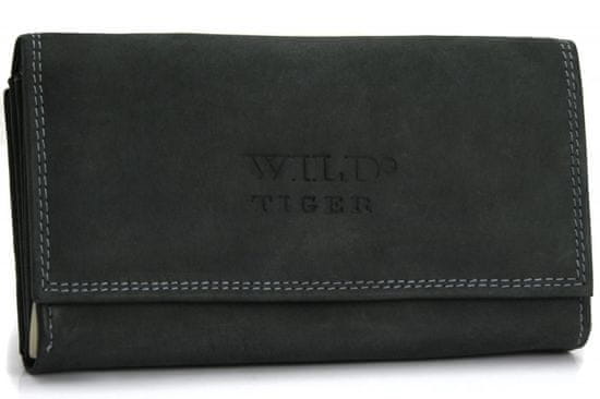 Wild Veľká dámska kožená peňaženka Brigida, tmavo sivá